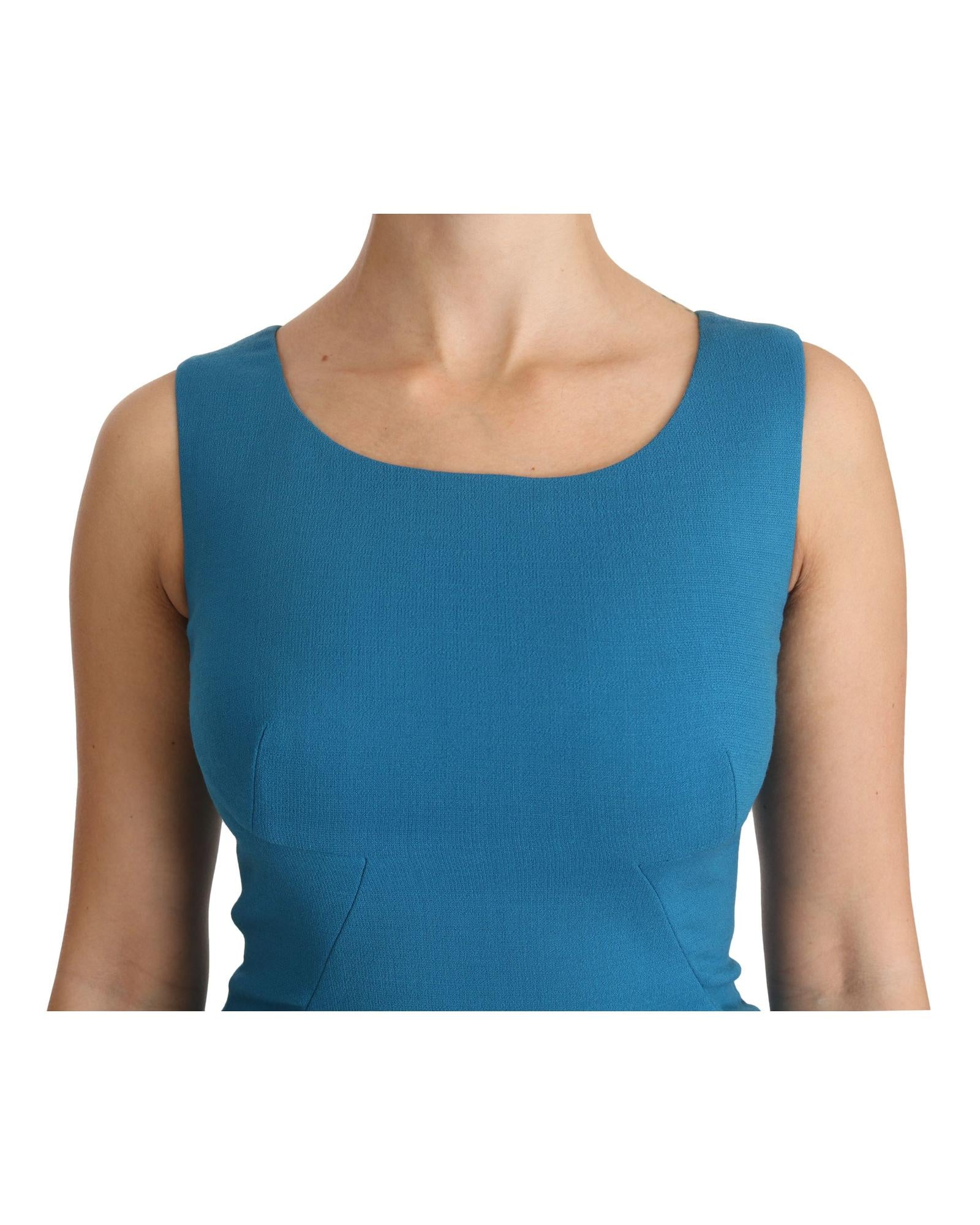 Dolce & Gabbana  Teal Sleeveless Sheath Dress