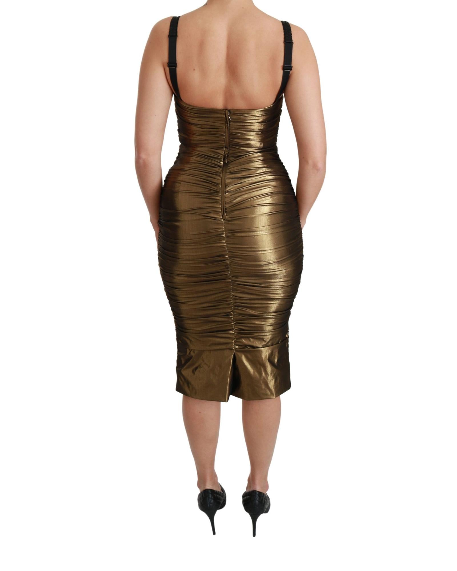 Dolce & Gabbana  Ruched Metallic Dress