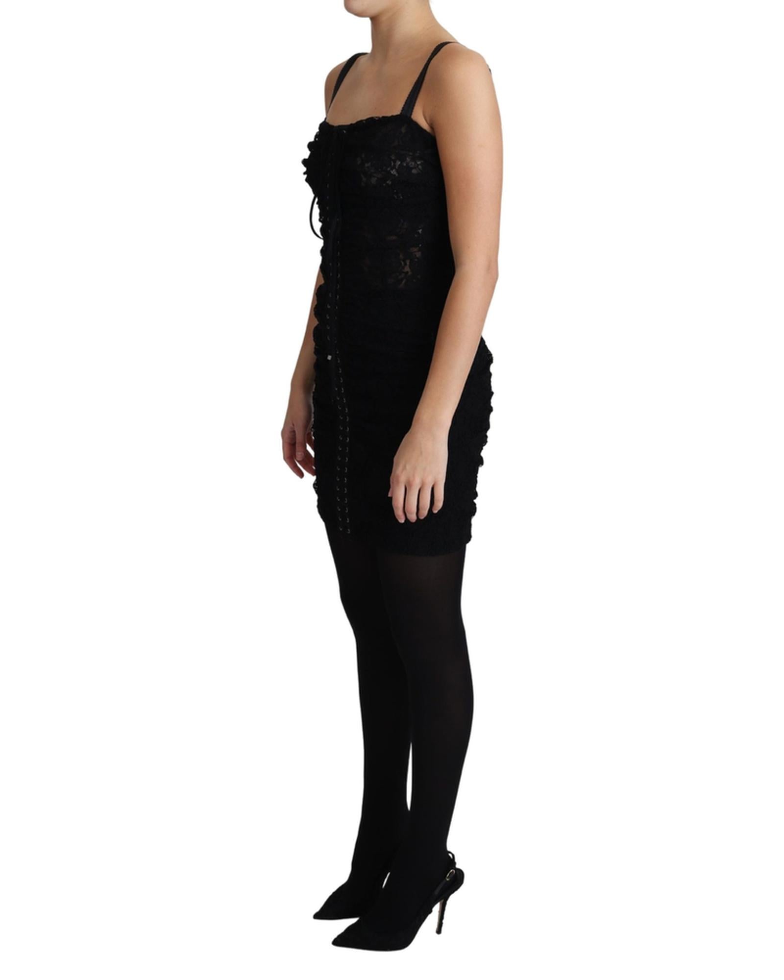 Dolce & Gabbana  Black Lace Corset Mini Dress