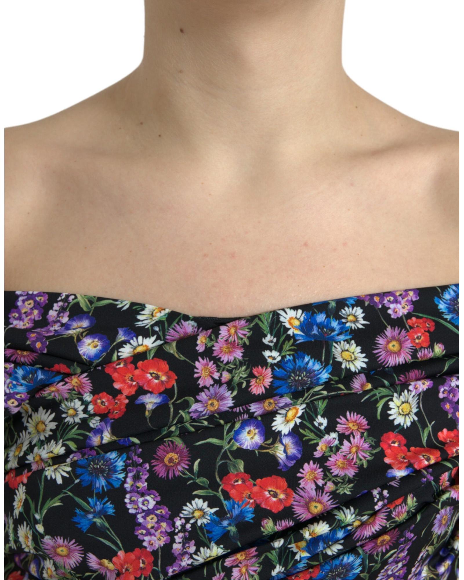 Dolce & Gabbana  Women's Floral Print Off-The-Shoulder Dress