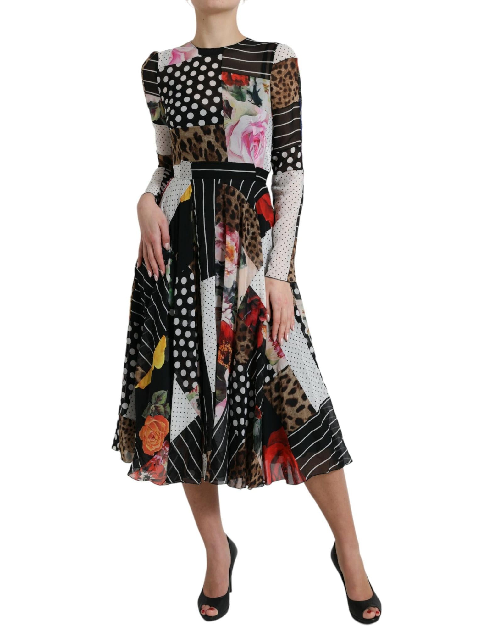 Dolce & Gabbana  Patchwork Print Midi Dress