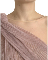 Dolce & Gabbana Asymmetric Pleated Lame Tulle Dress4