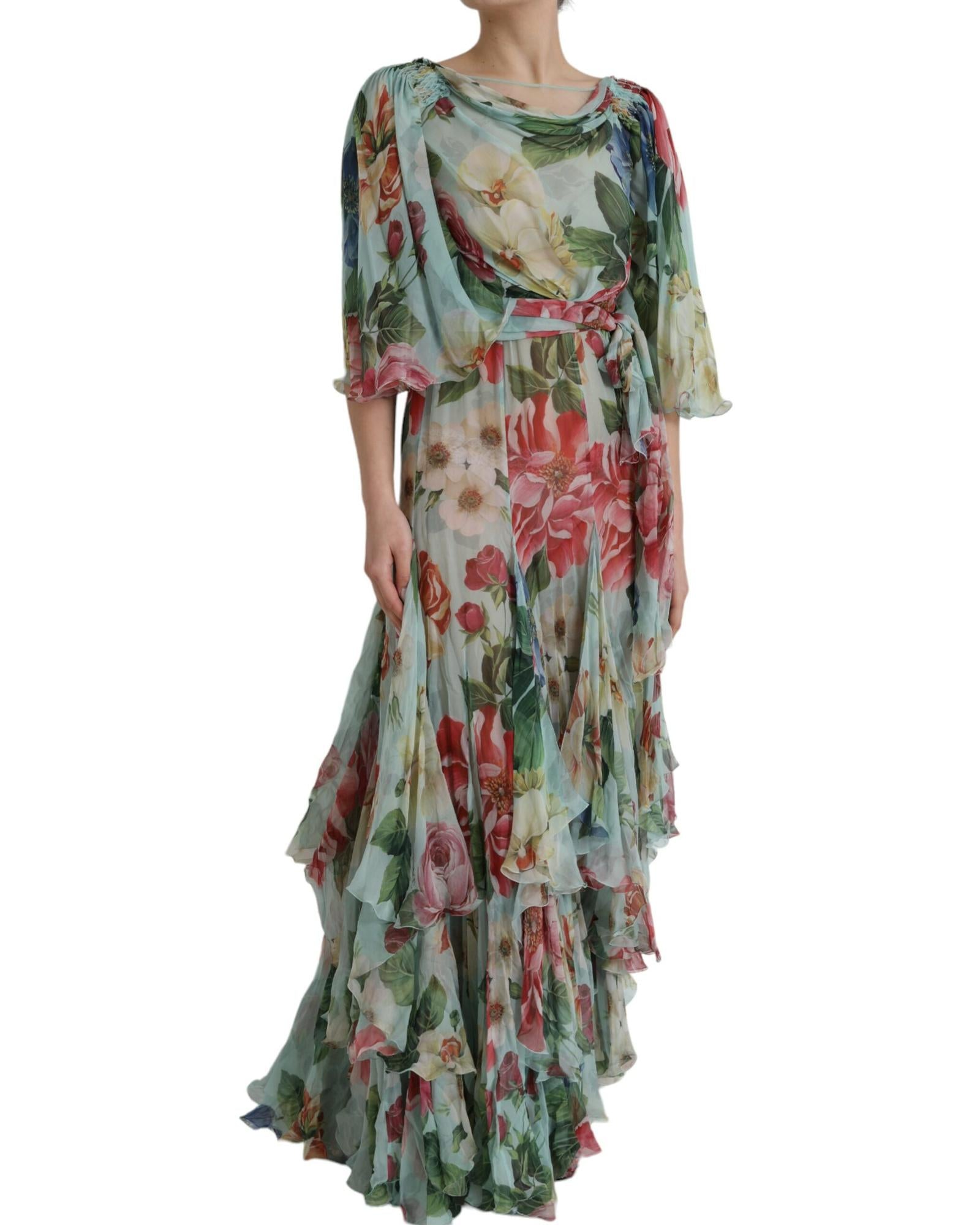 Dolce & Gabbana  Floral Print Silk Dress