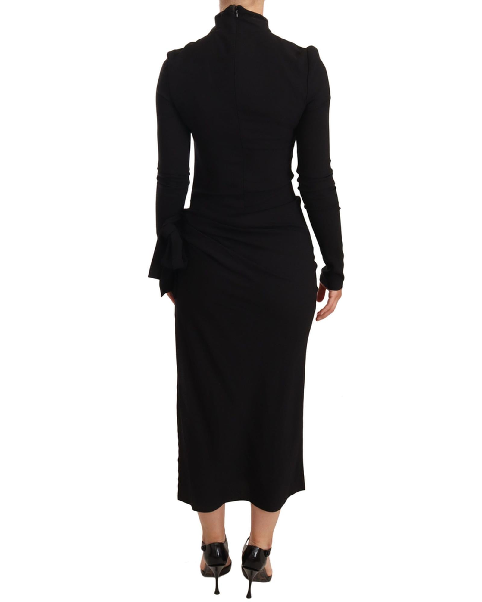 Dolce & Gabbana Stretch Turtleneck Midi Dress