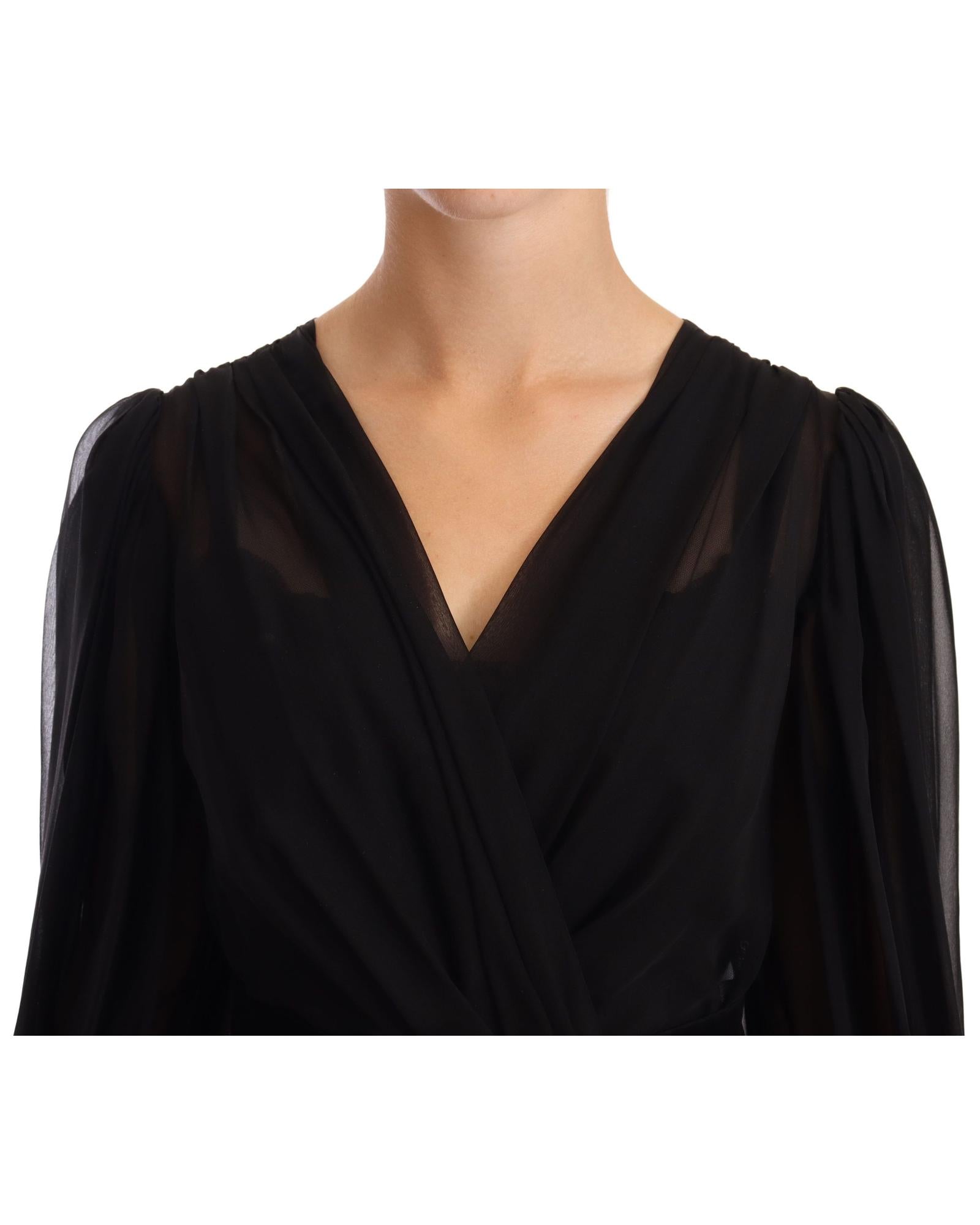 Dolce & Gabbana  Black Velvet & Chiffon Dress