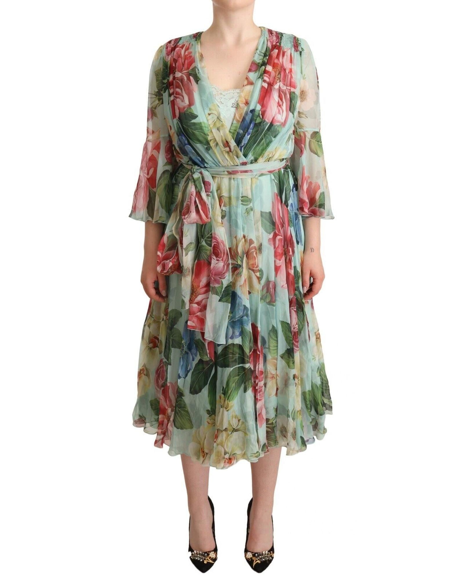 Dolce & Gabbana Floral Print Silk Midi Dress3