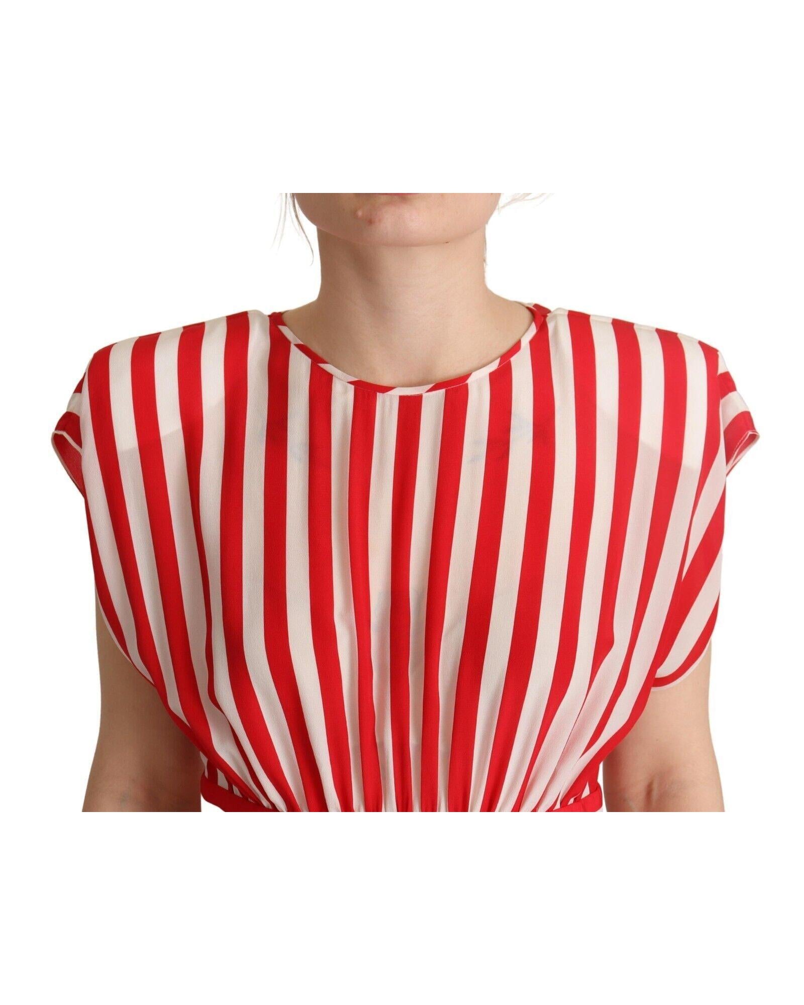 Dolce & Gabbana  Red and White Striped Mini Dress