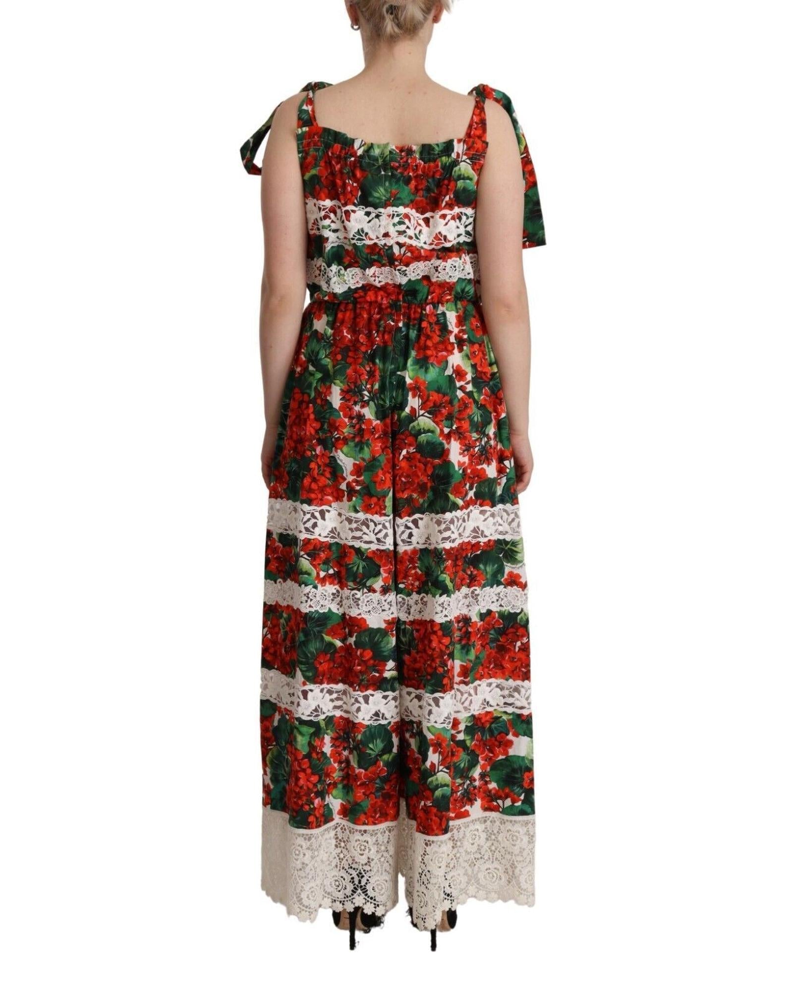 Dolce & Gabbana Geranium Print Long Maxi Dress10