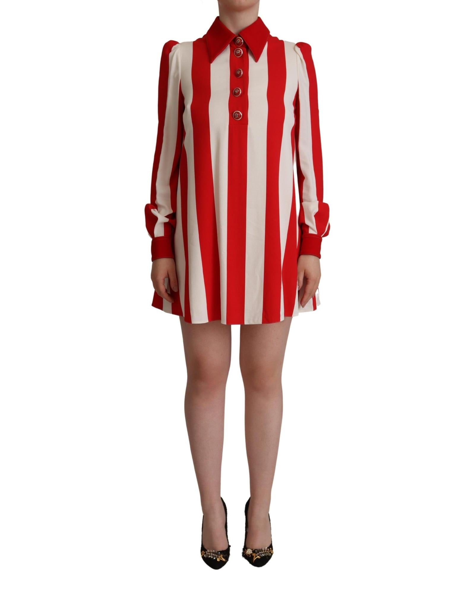 Dolce & Gabbana  Striped Mini Dress Red & White