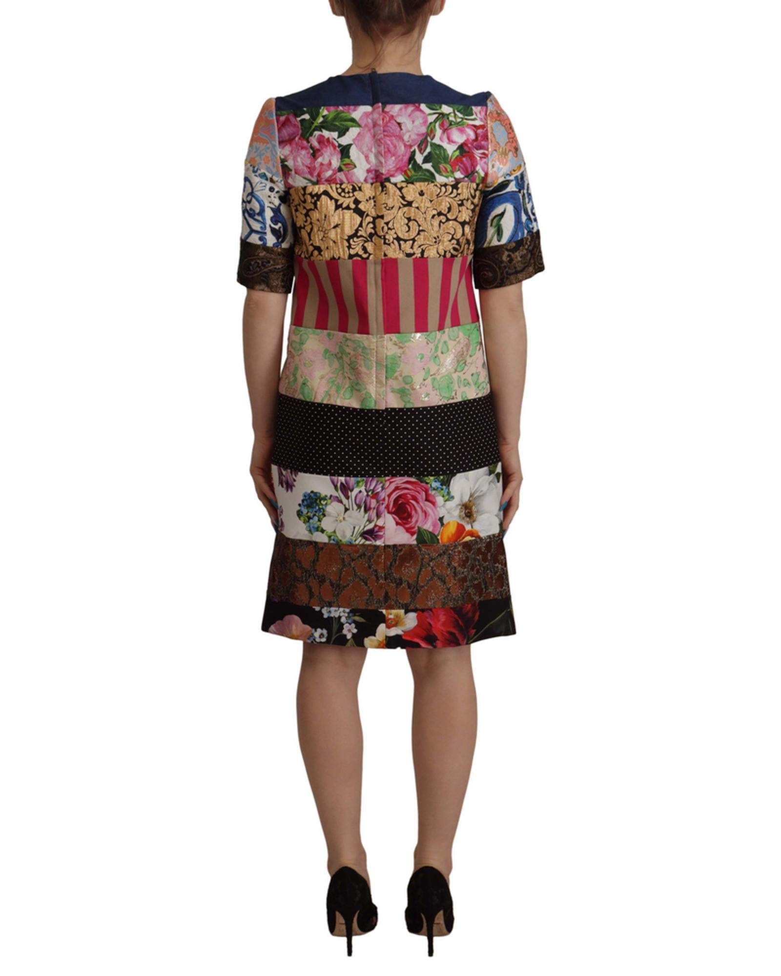 Dolce & Gabbana Patchwork Floral Jacquard Mini Gown Dress5