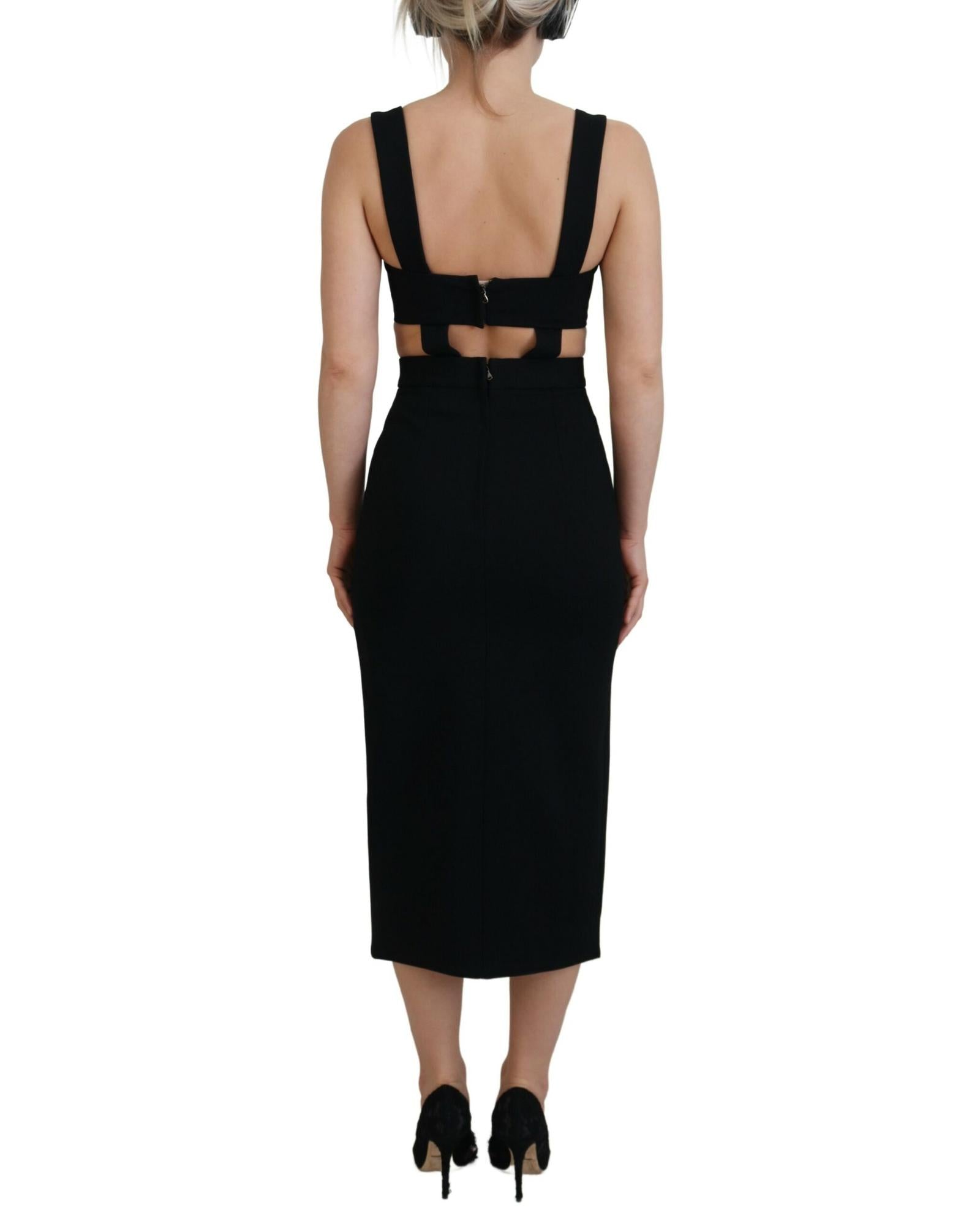 Dolce & Gabbana  Black Cutout Midi Dress