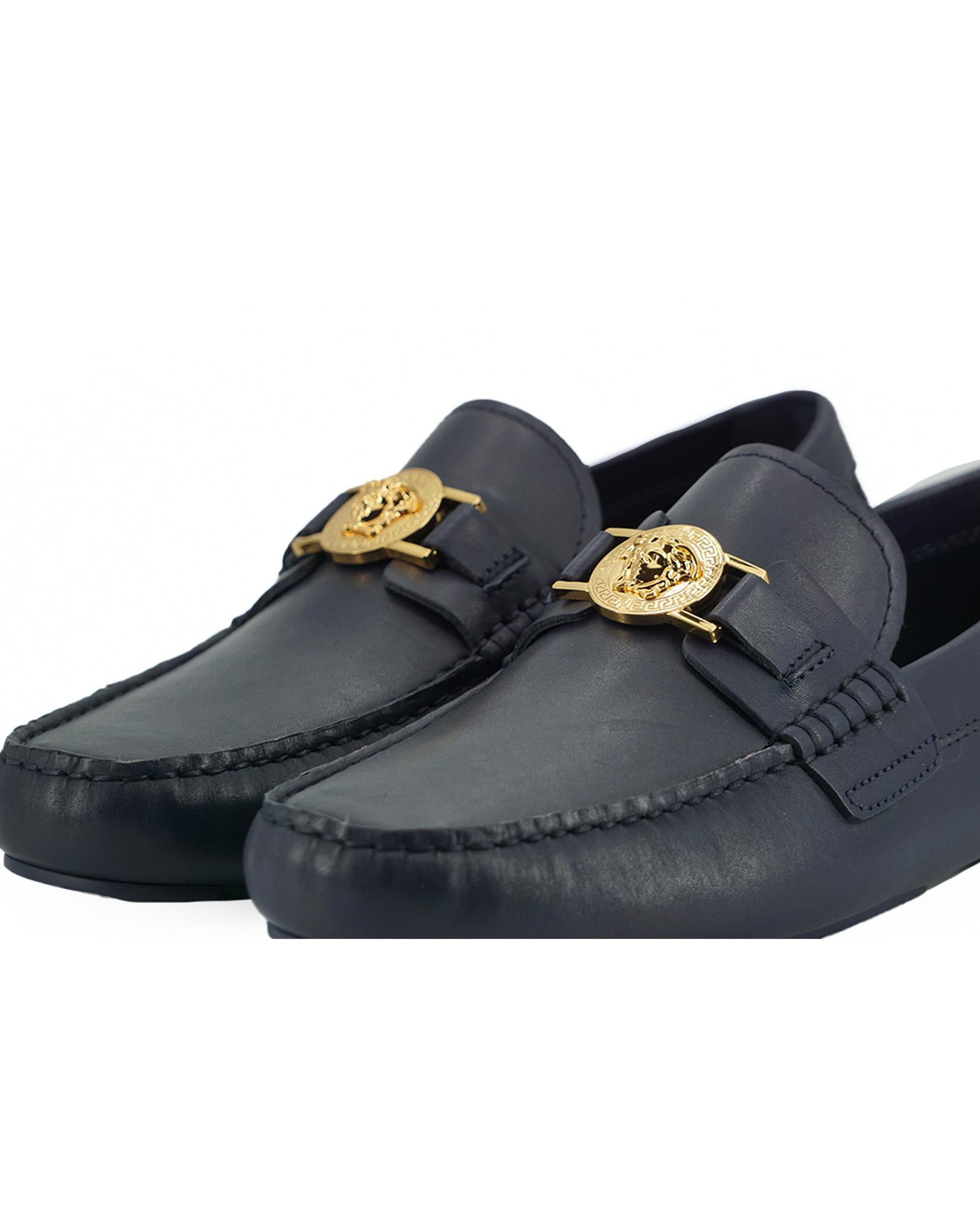 Versace  Medusa Head Leather Loafers for Men