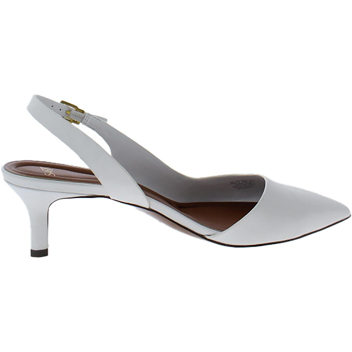 Kimberly Womens Leather Slingback Heels