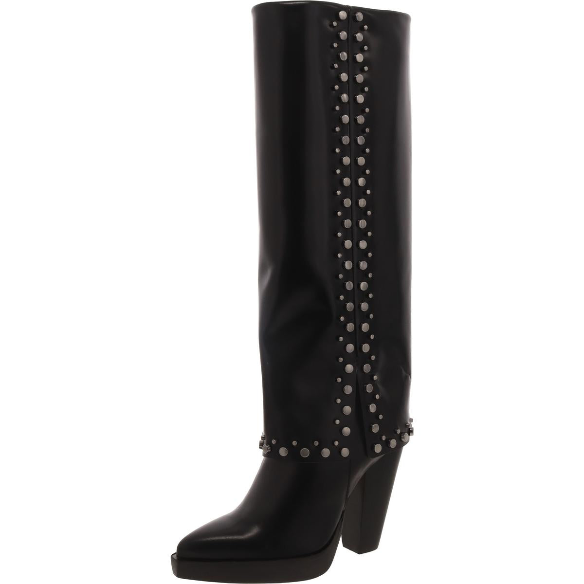 Neltenni2 Womens Leather Pointed Toe Knee-High Boots