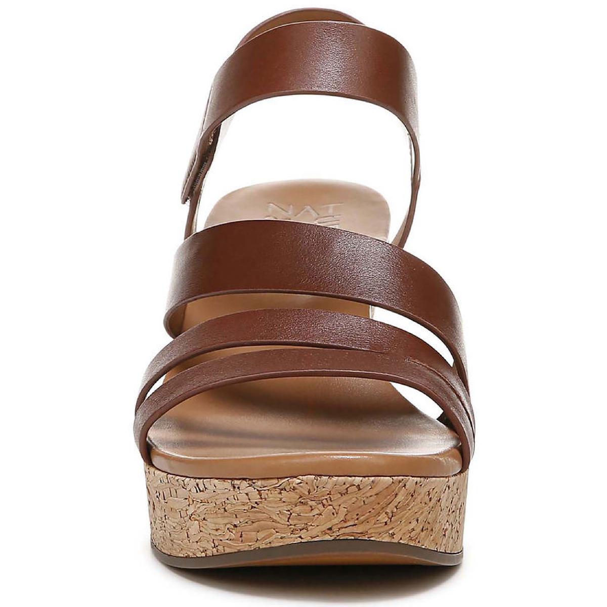 Cynthia Womens Leather Platform Wedge Sandals