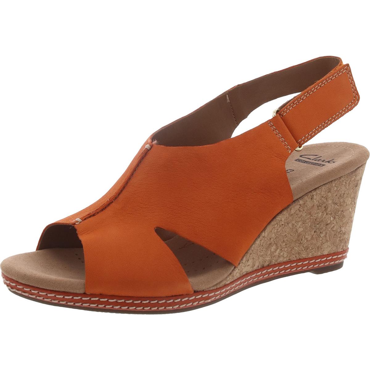 Helio Float4 Womens Faux Suede Cork Wedge Sandals