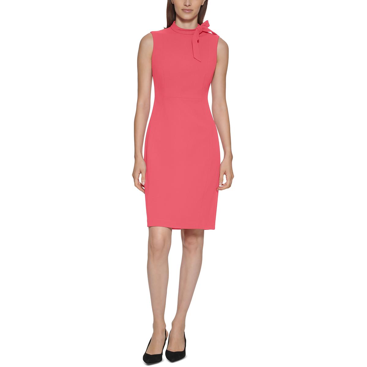 Womens Crepe Bow Neck Bodycon Dress