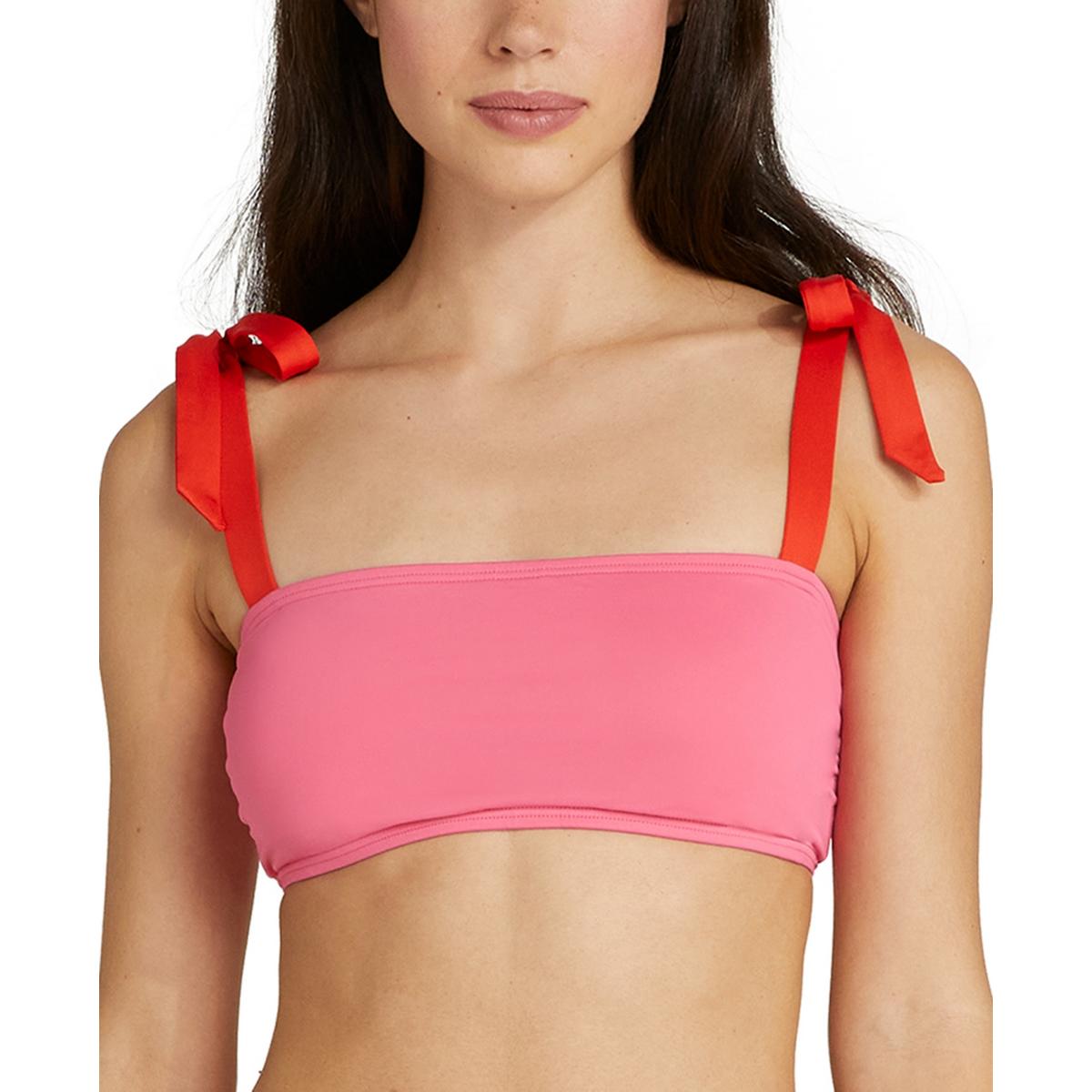 Womens Tie Shoulder Colorblock Bikini Swim top