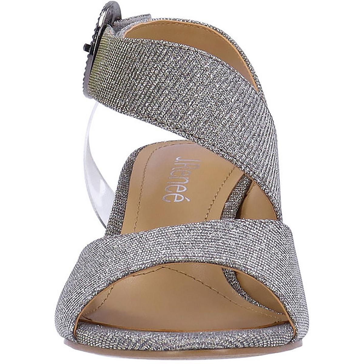 Safira Womens Shimmer Ankle Strap Heels