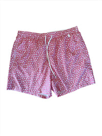 Isaia Mens Pink Shell Star Patterned Swim Trunks1