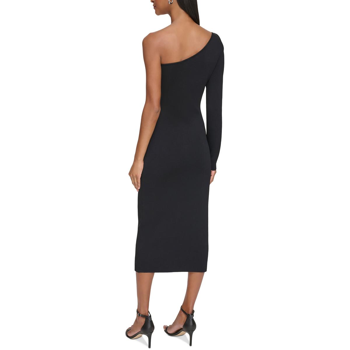 Womens One Shoulder Midi Sweaterdress