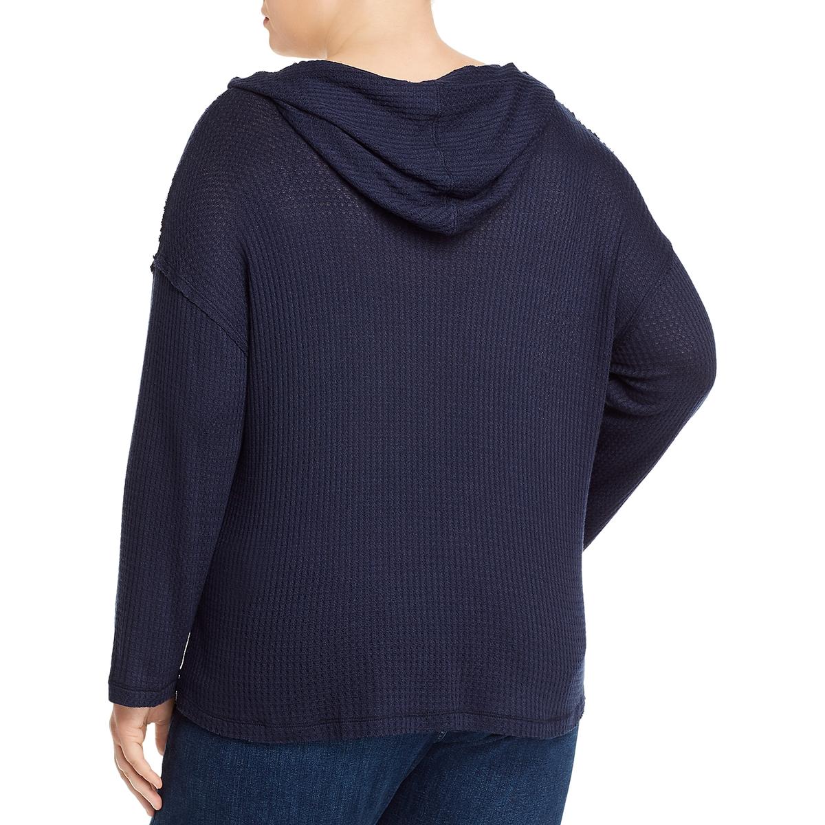 Plus Womens Waffle Hooded Top3