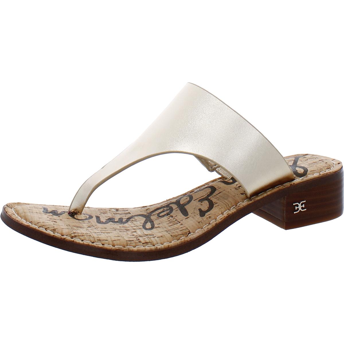 Womens Leather Slip On Thong Sandals