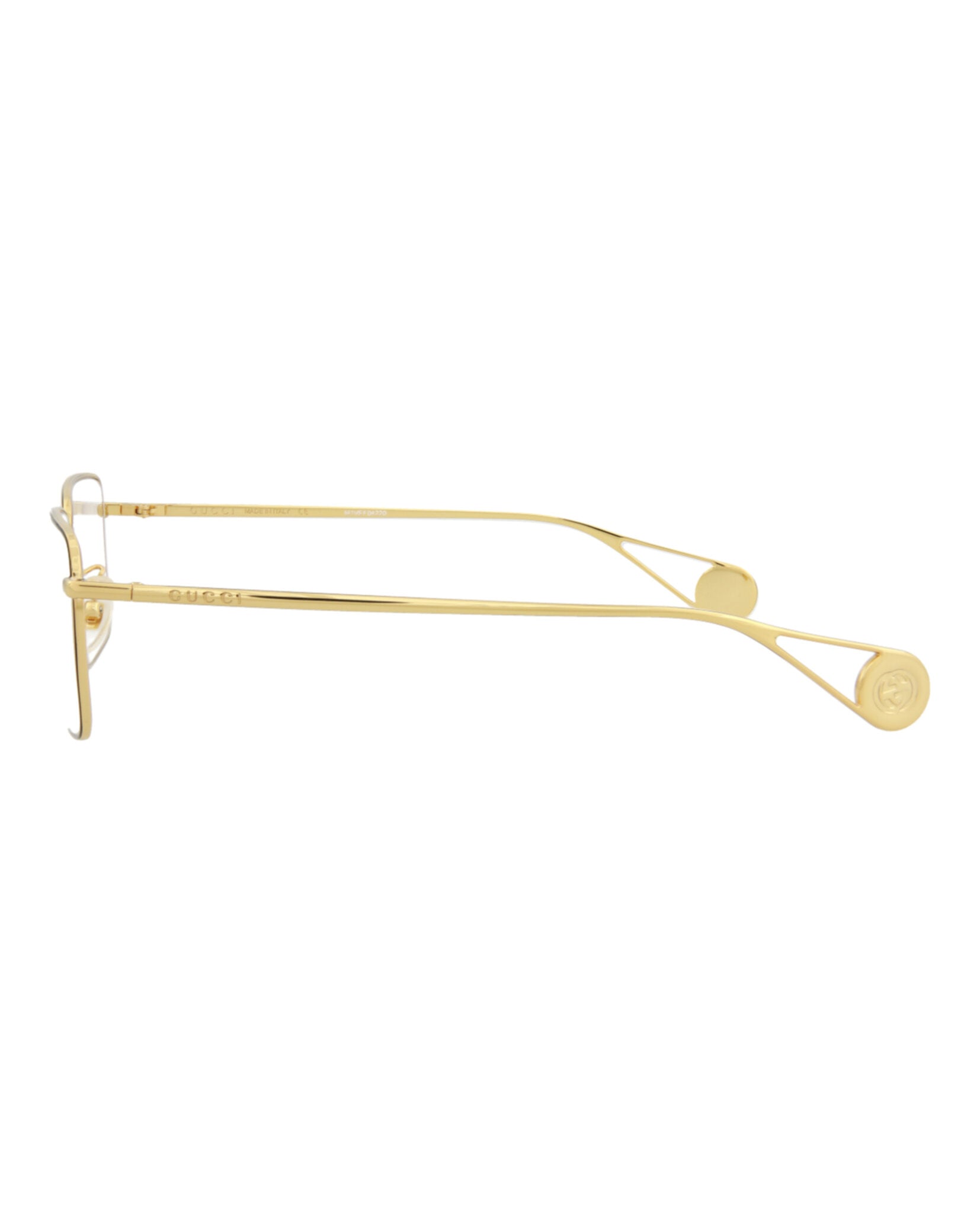 Gucci Womens Square/Rectangle Gold Gold Transparent Fashion Designer Eyewear