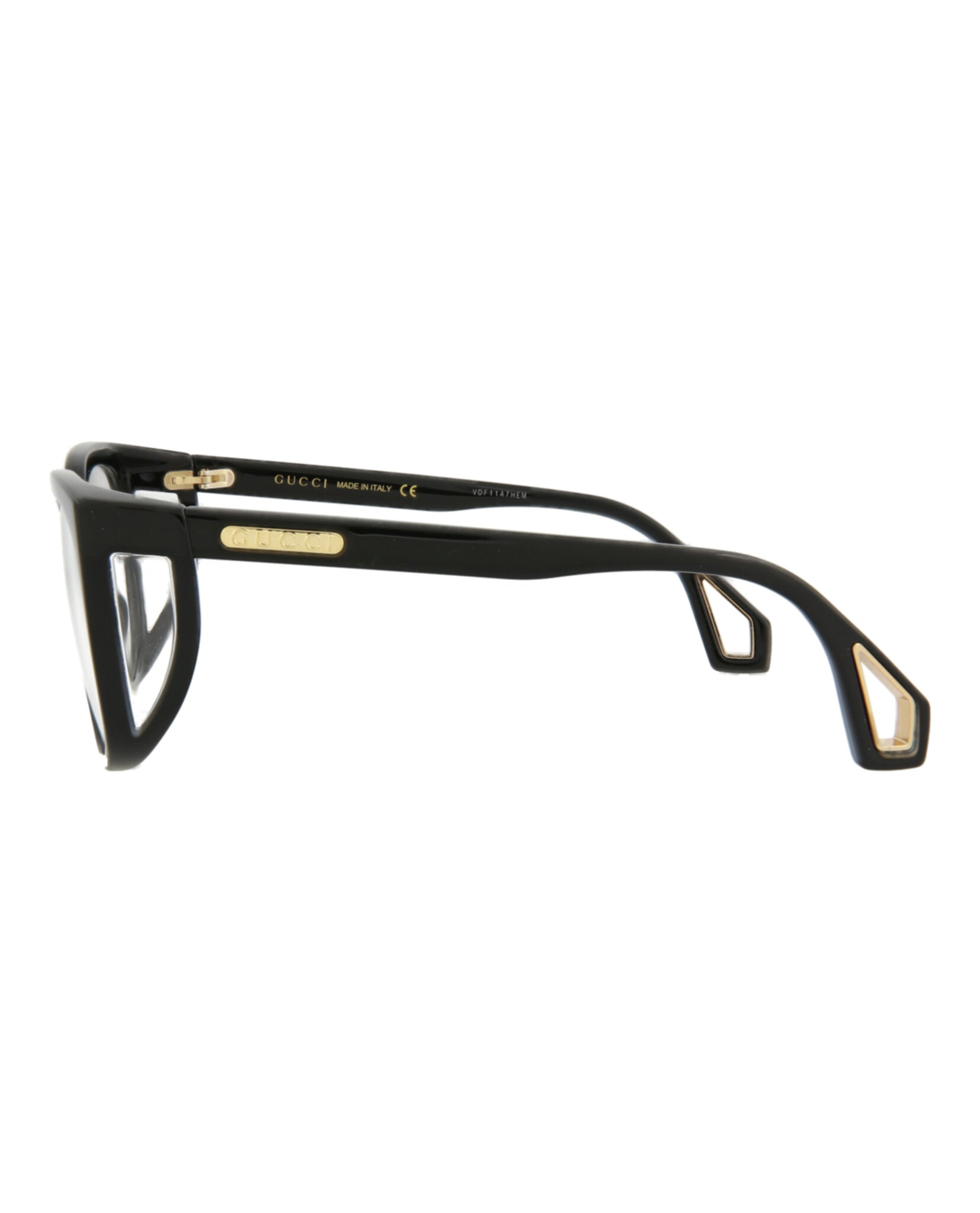 Gucci Womens Square/Rectangle Black Black Transparent Fashion Designer Eyewear