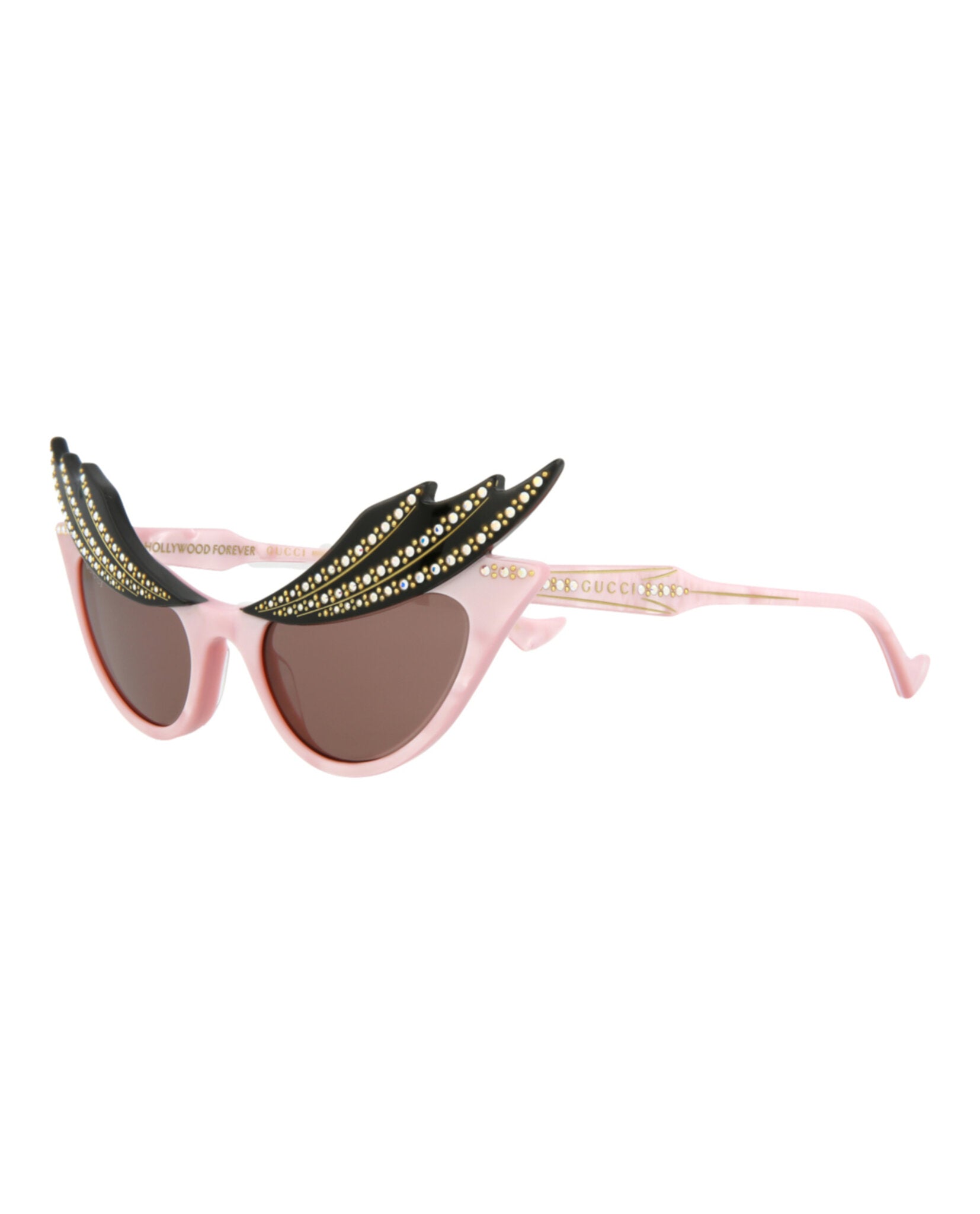 Gucci Womens Cat Eye Pink Pink Brown Fashion Designer Eyewear