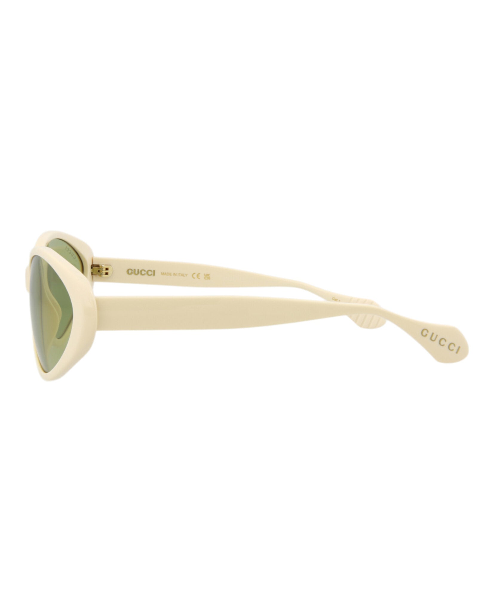 Gucci Womens Round/Oval Ivory Ivory Green Fashion Designer Eyewear