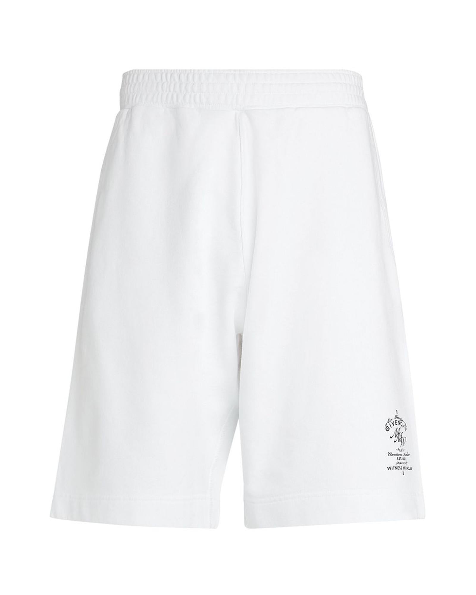 Givenchy  Witness Logo White Cotton Shorts for Men