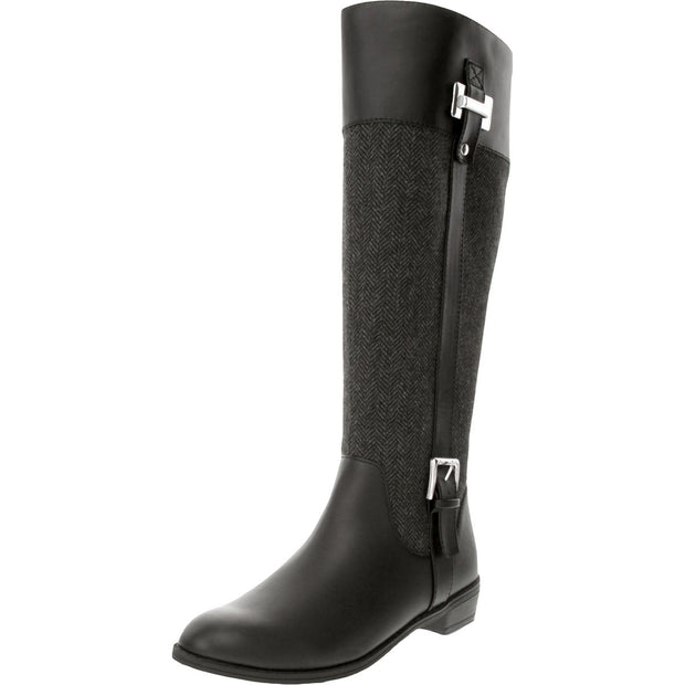 Karen Scott Womens Deliee 2 Faux Leather Tall Riding Boots
