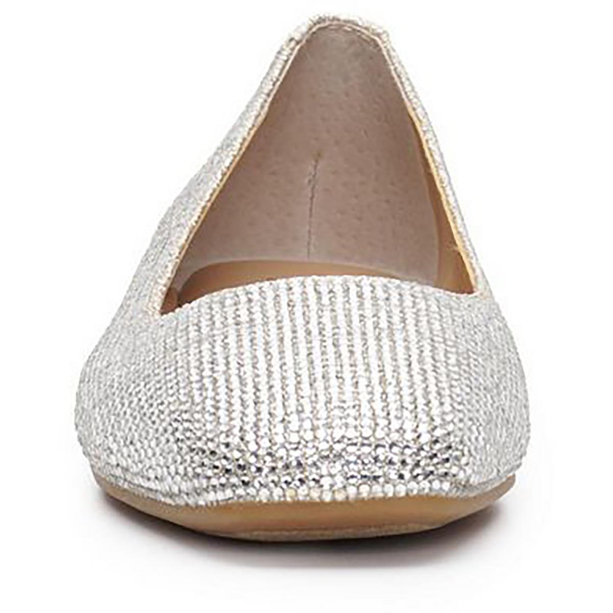 Juney Womens Embellished Square Toe Ballet Flats