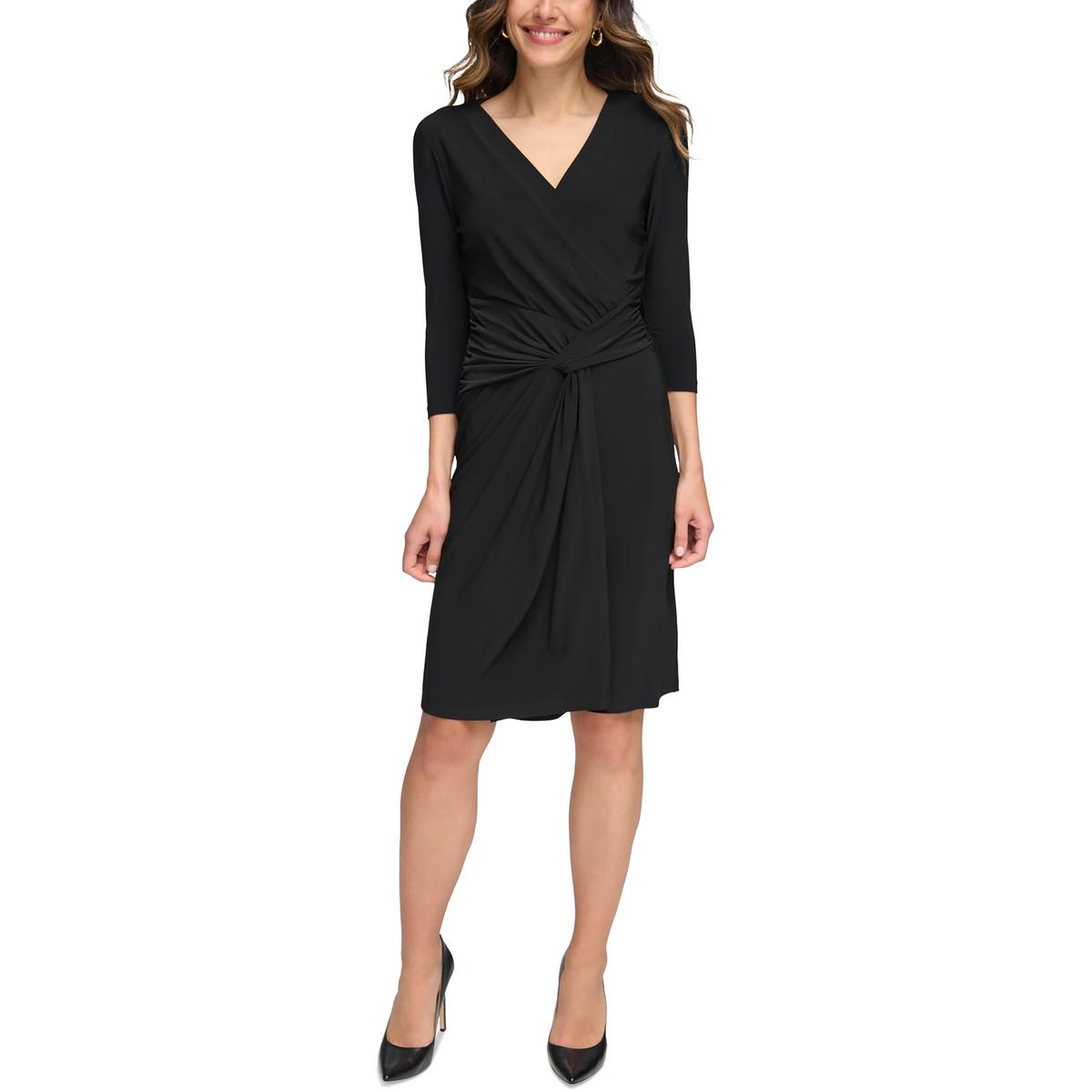 Womens Knot-Front Polyester Wear To Work Dress