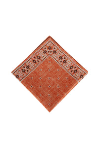 Brunello Cucinelli Salmon Orange Brown Silk Men's Pocket Square2