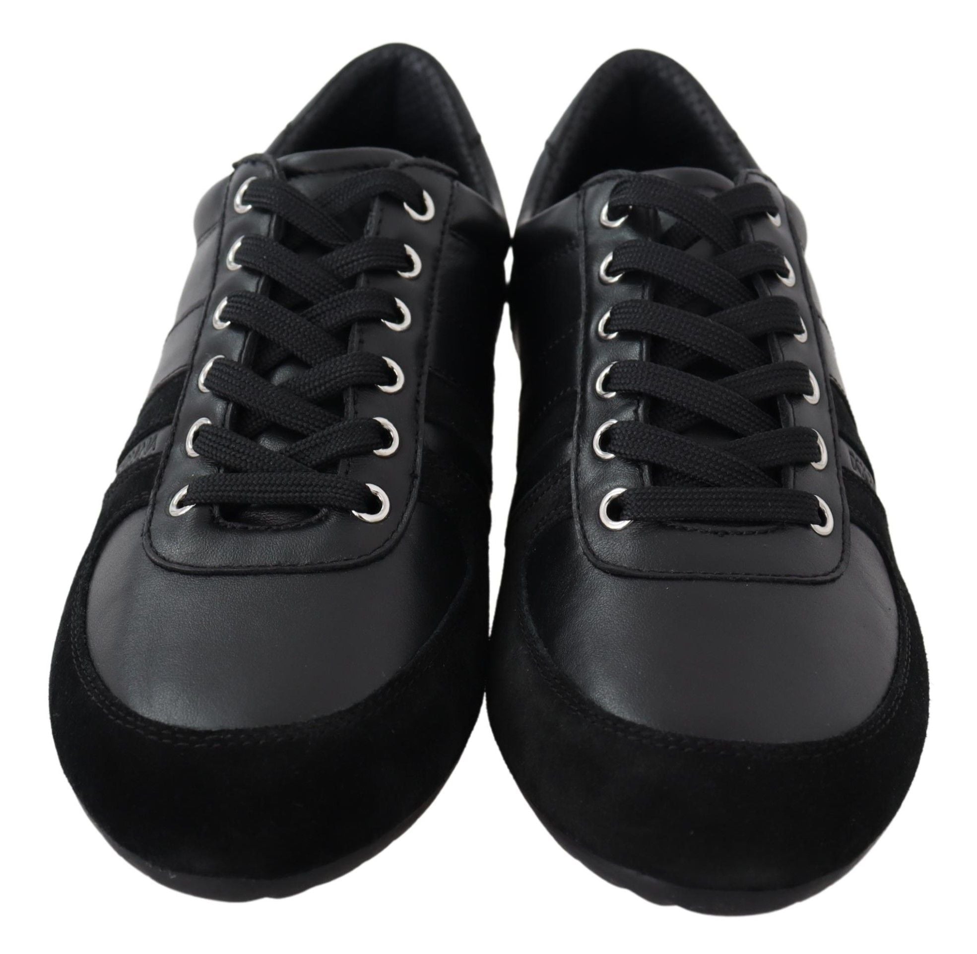 Dolce & Gabbana Elegant Black Leather Sport Men's Sneakers