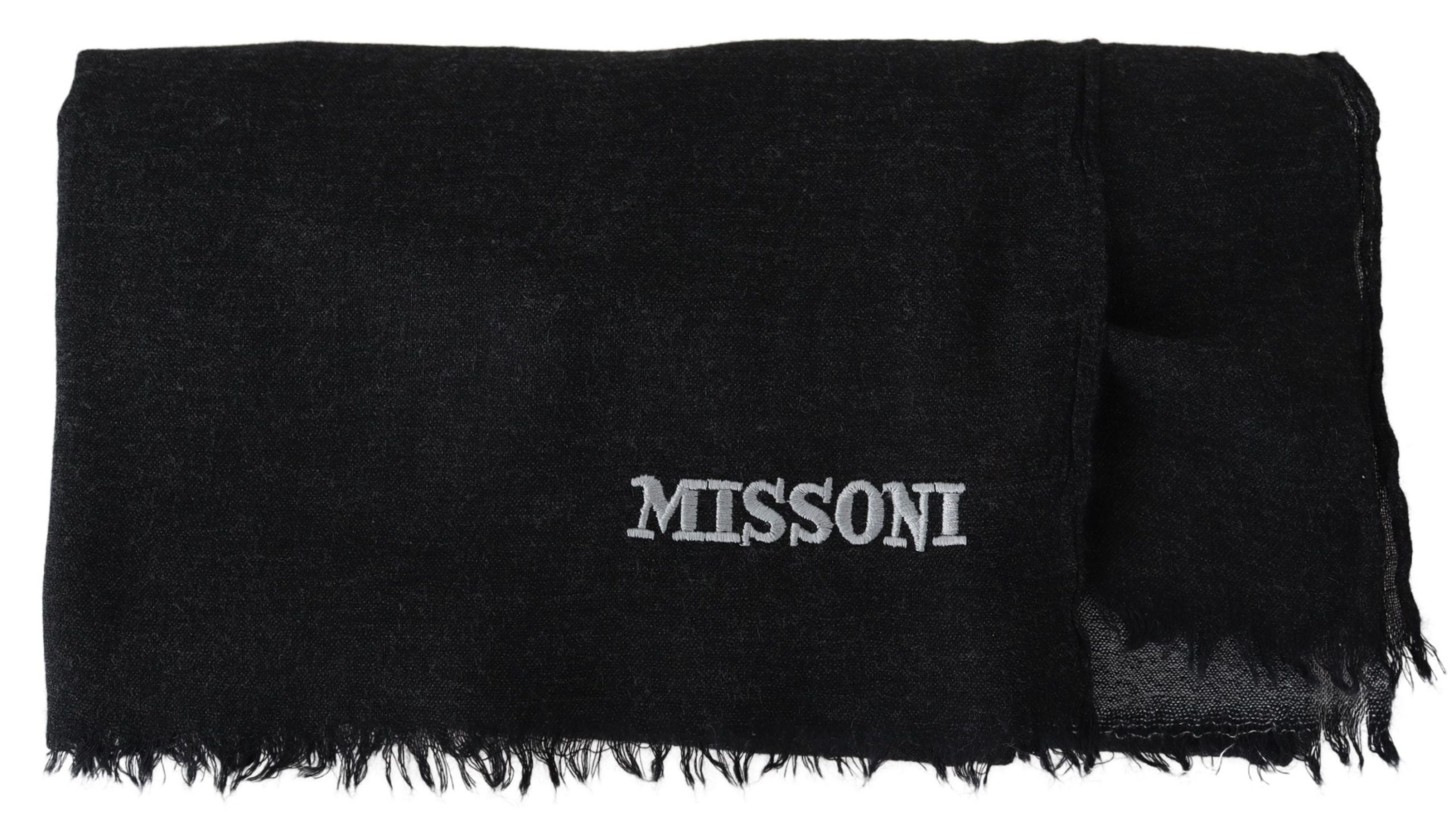 Missoni Elegant Wool Scarf with Signature Men's Embroidery