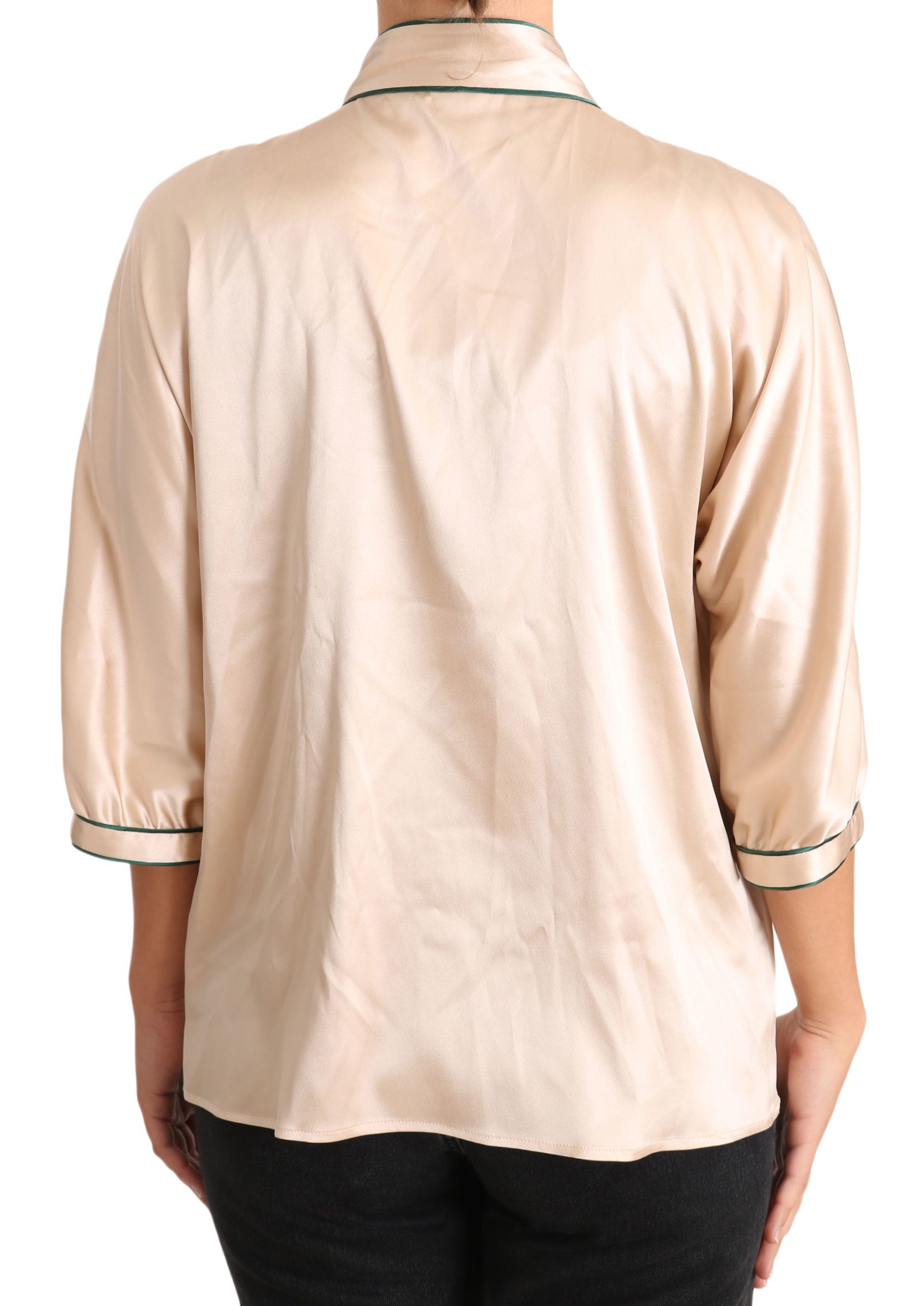 Dolce & Gabbana Elegant Beige Silk Blend Blouse Women's Top