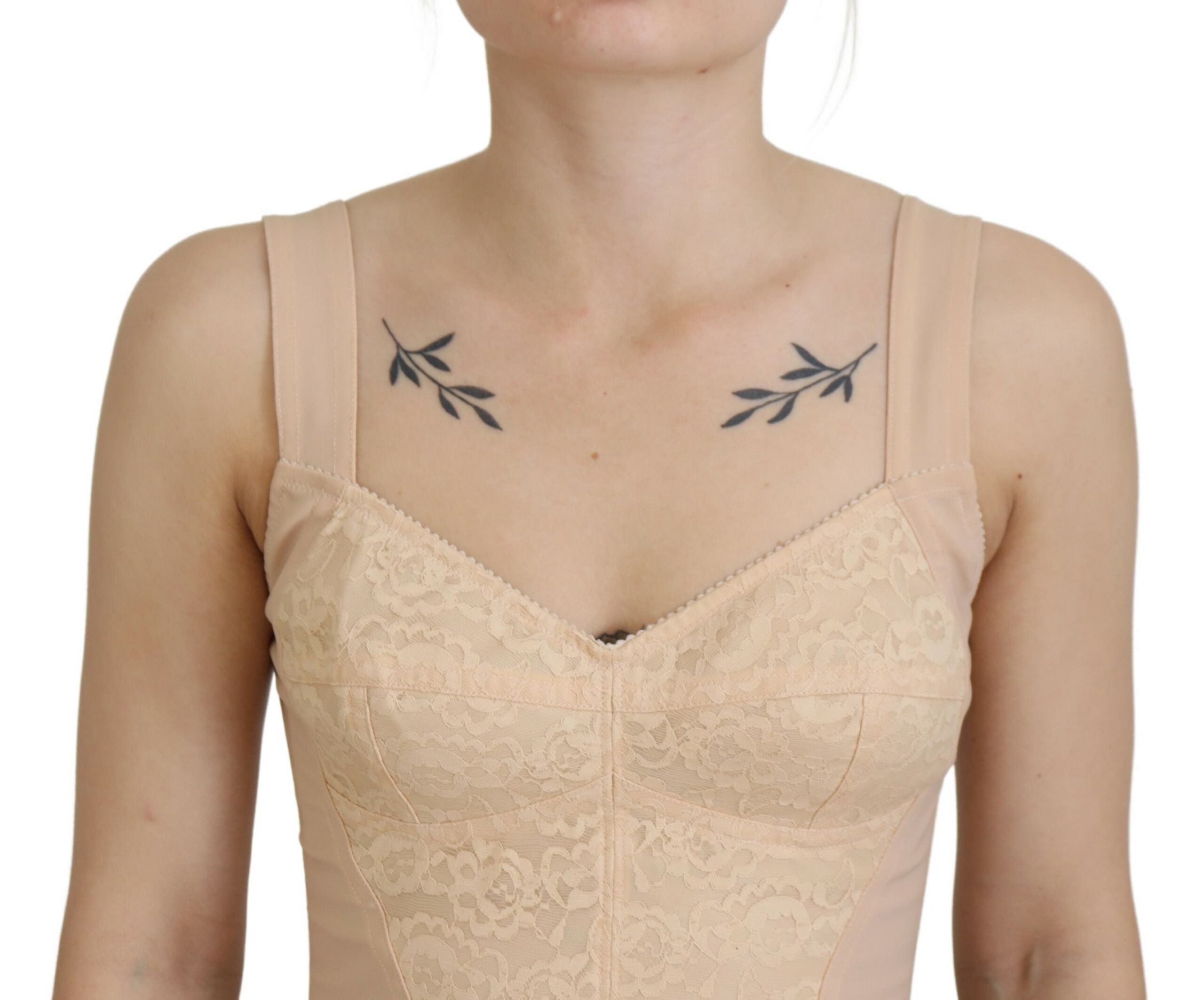 Dolce & Gabbana Elegant Beige Bustier Corset Women's Top