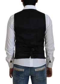 Dolce & Gabbana Black Wool Stretch Waistcoat Formal Men's Vest6