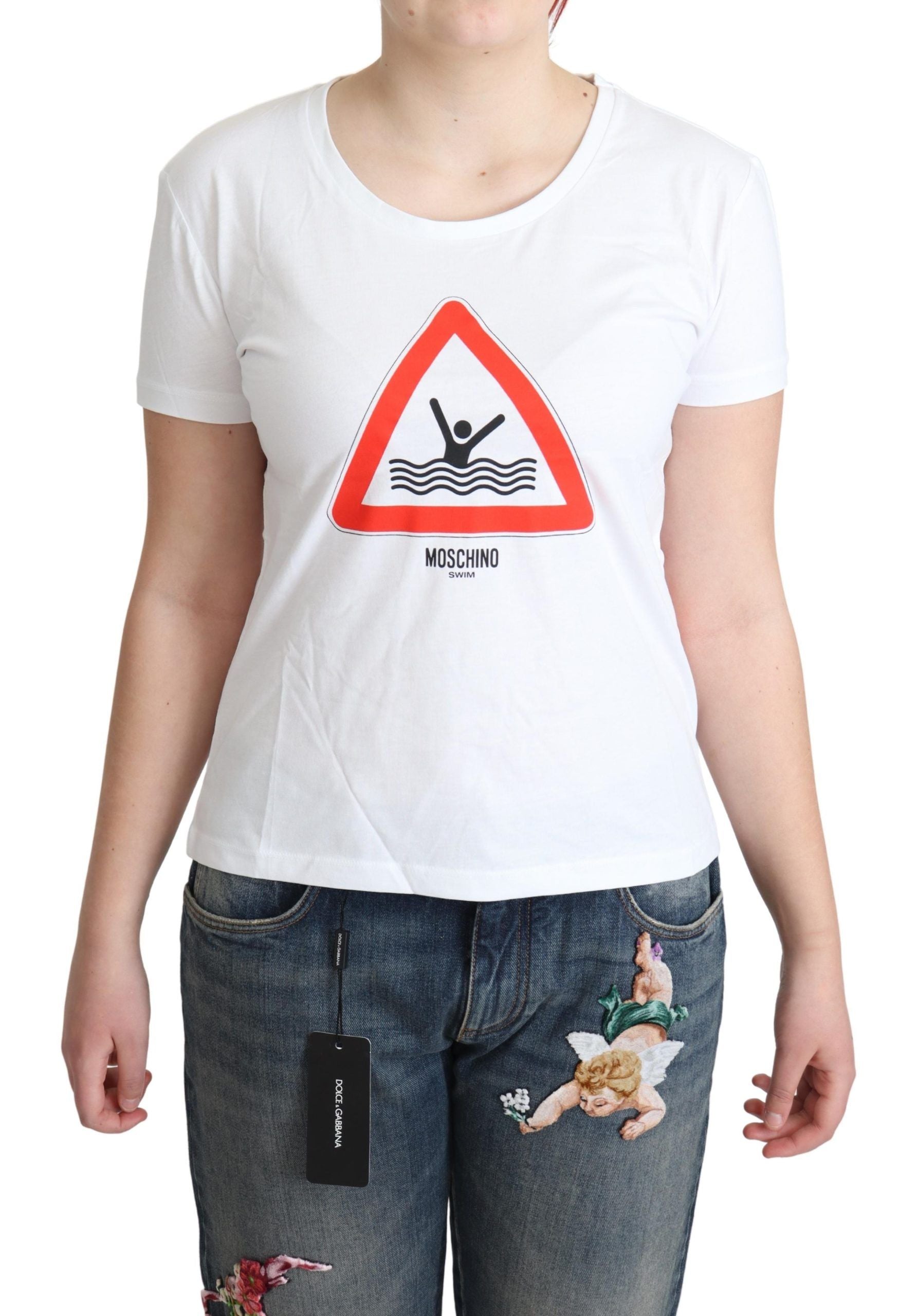 Moschino Chic Triangle Graphic Cotton Women's Tee