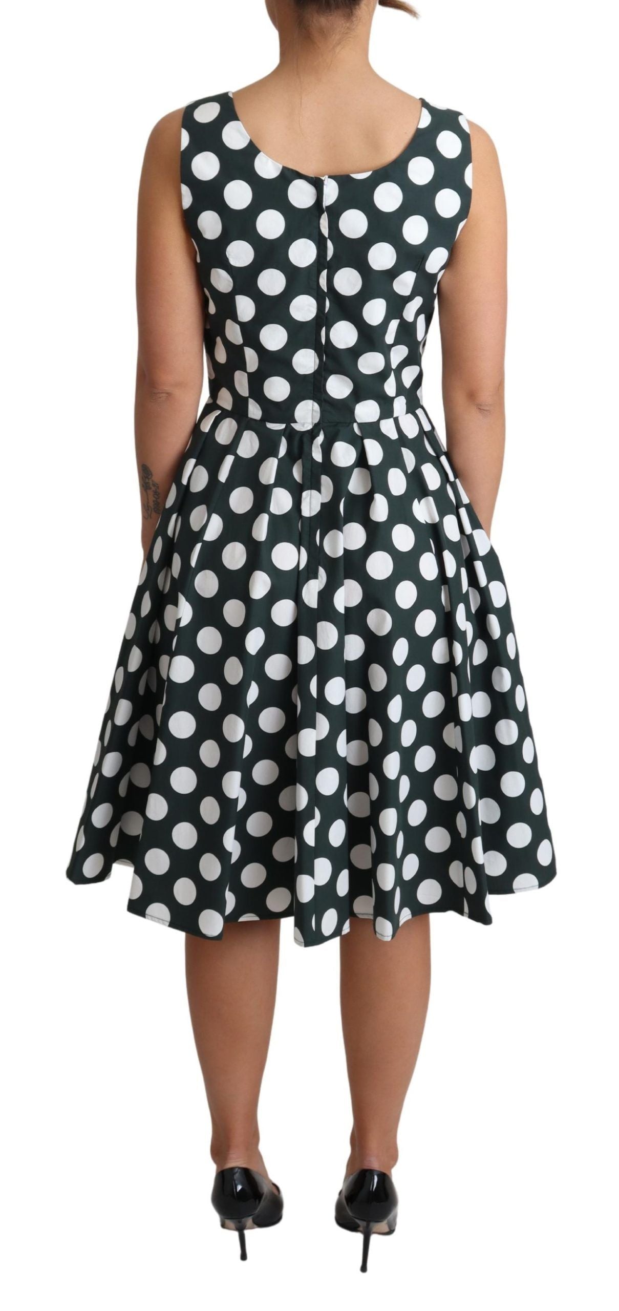 Dolce & Gabbana Chic Polka Dot A-line Sleeveless Women's Dress