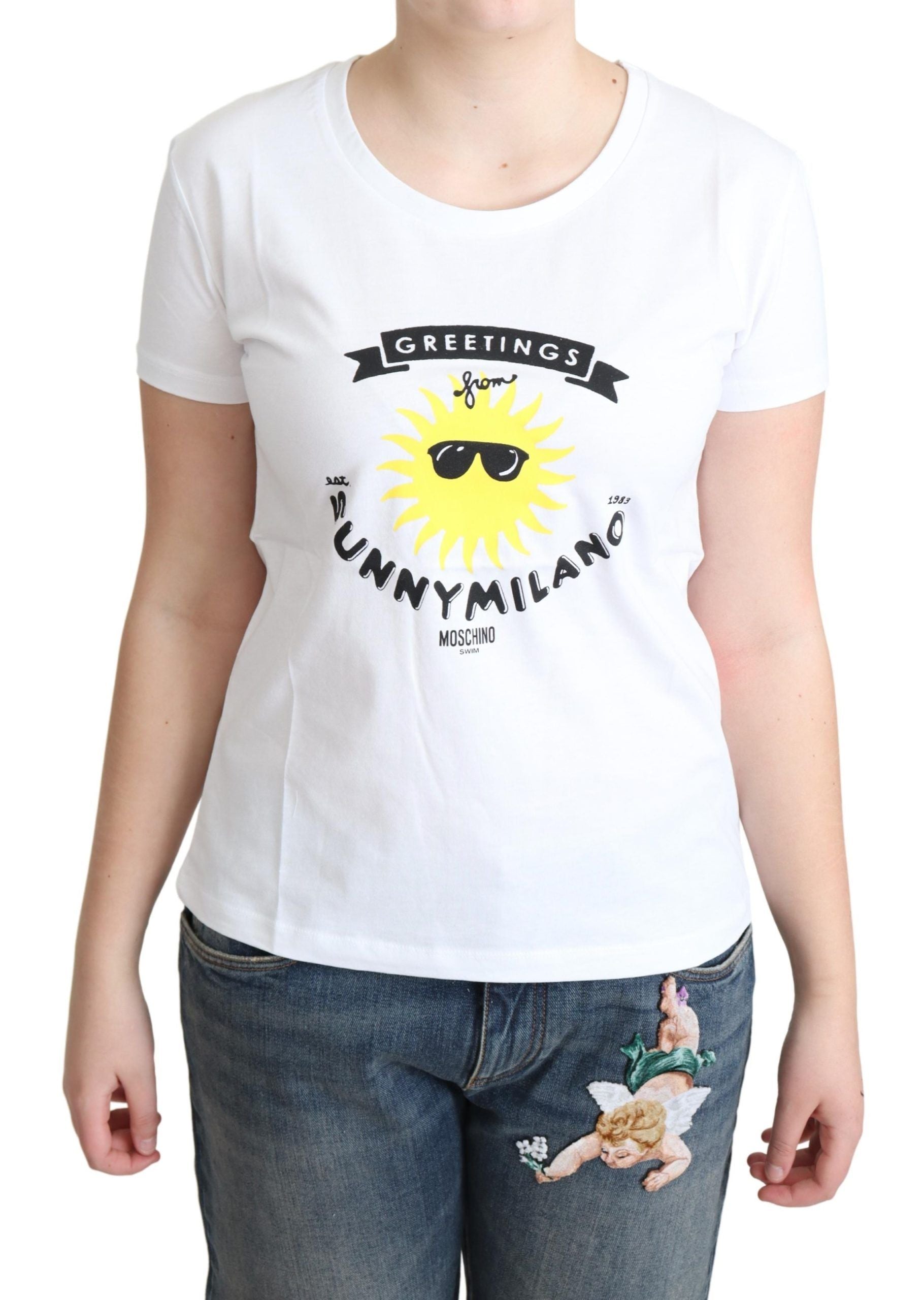 Moschino Sunny Milano Print Cotton Women's Tee