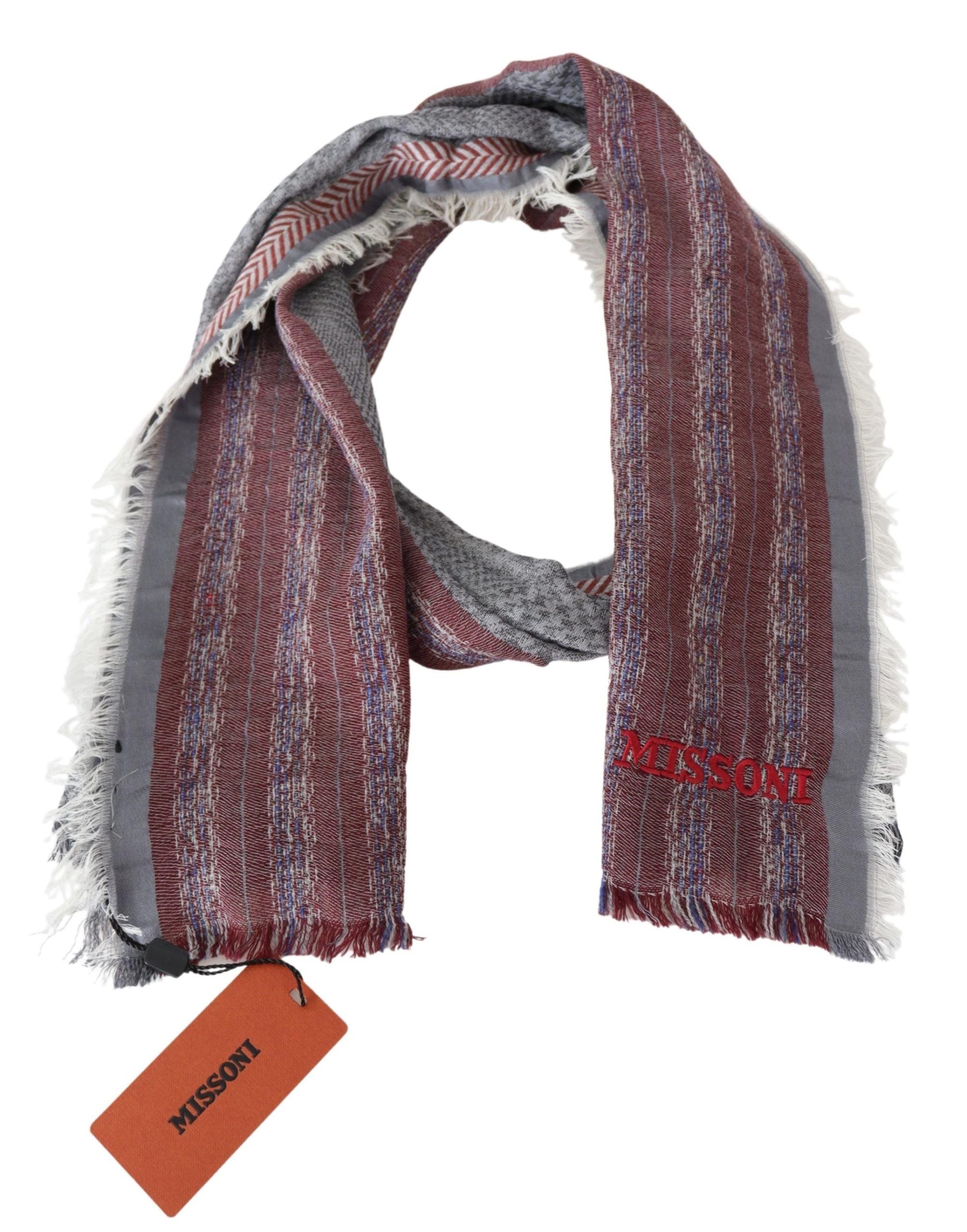 Missoni Chic Multicolor Wool Blend Designer Men's Scarf