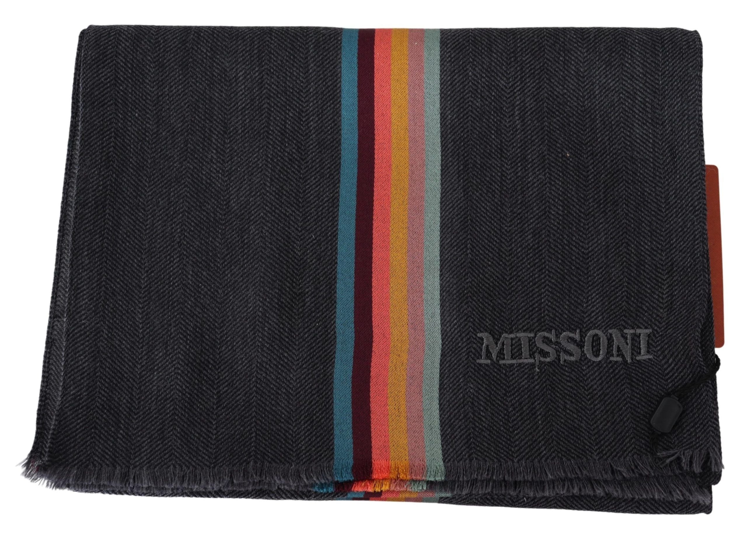 Missoni Elegant Wool-Silk Blend Striped Men's Scarf