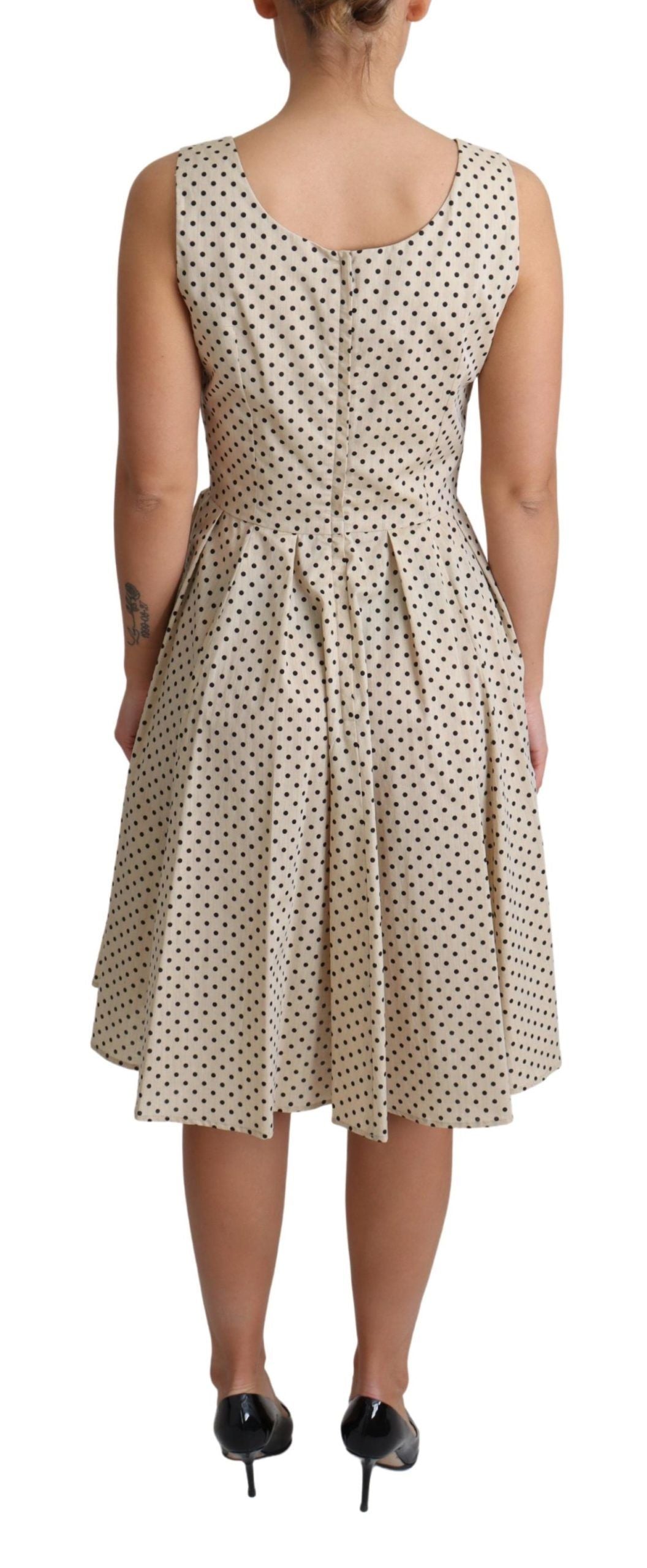 Dolce & Gabbana Elegant Polka Dot Sleeveless A-Line Women's Dress