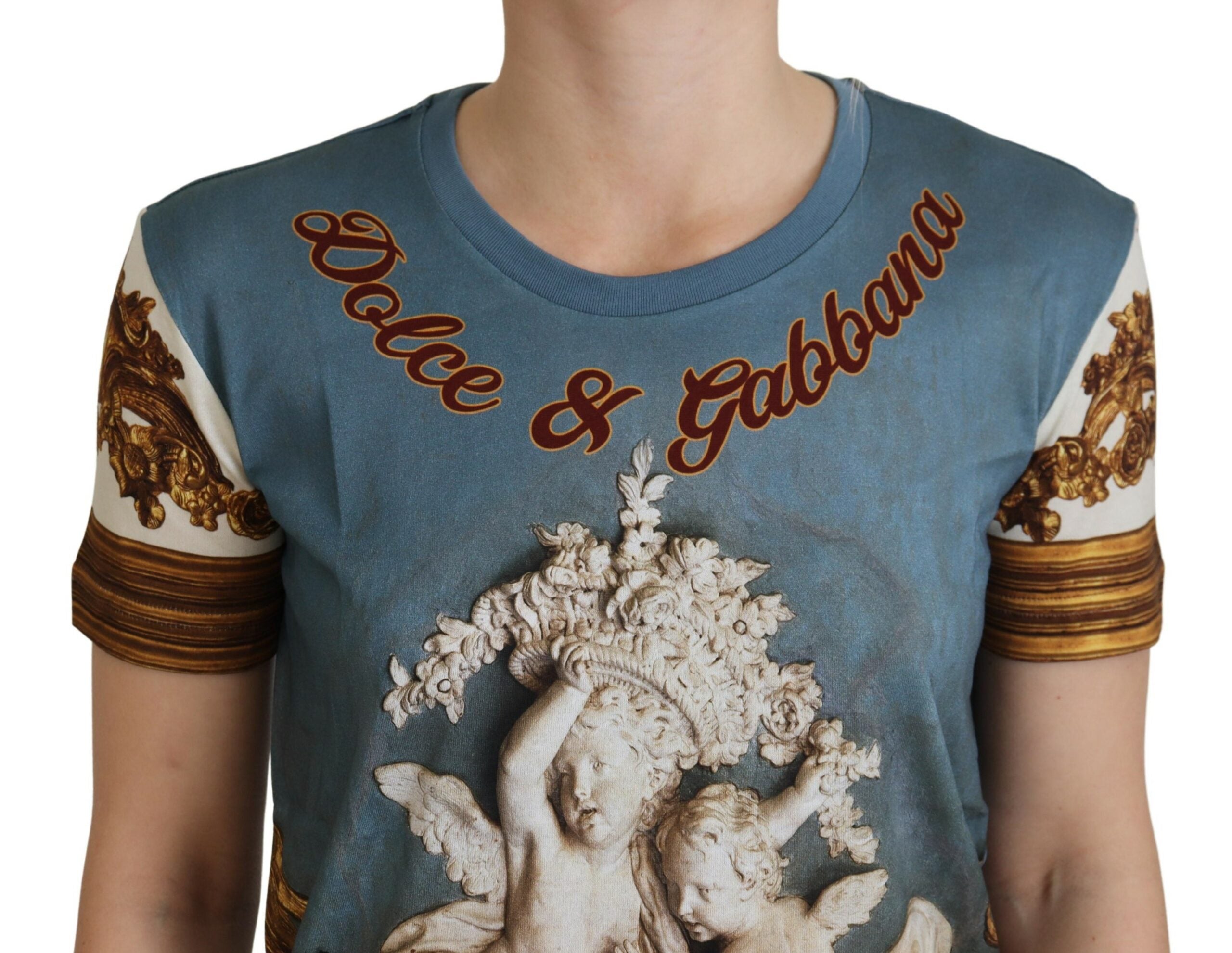 Dolce & Gabbana Chic Angel Print Casual Cotton Women's Tee