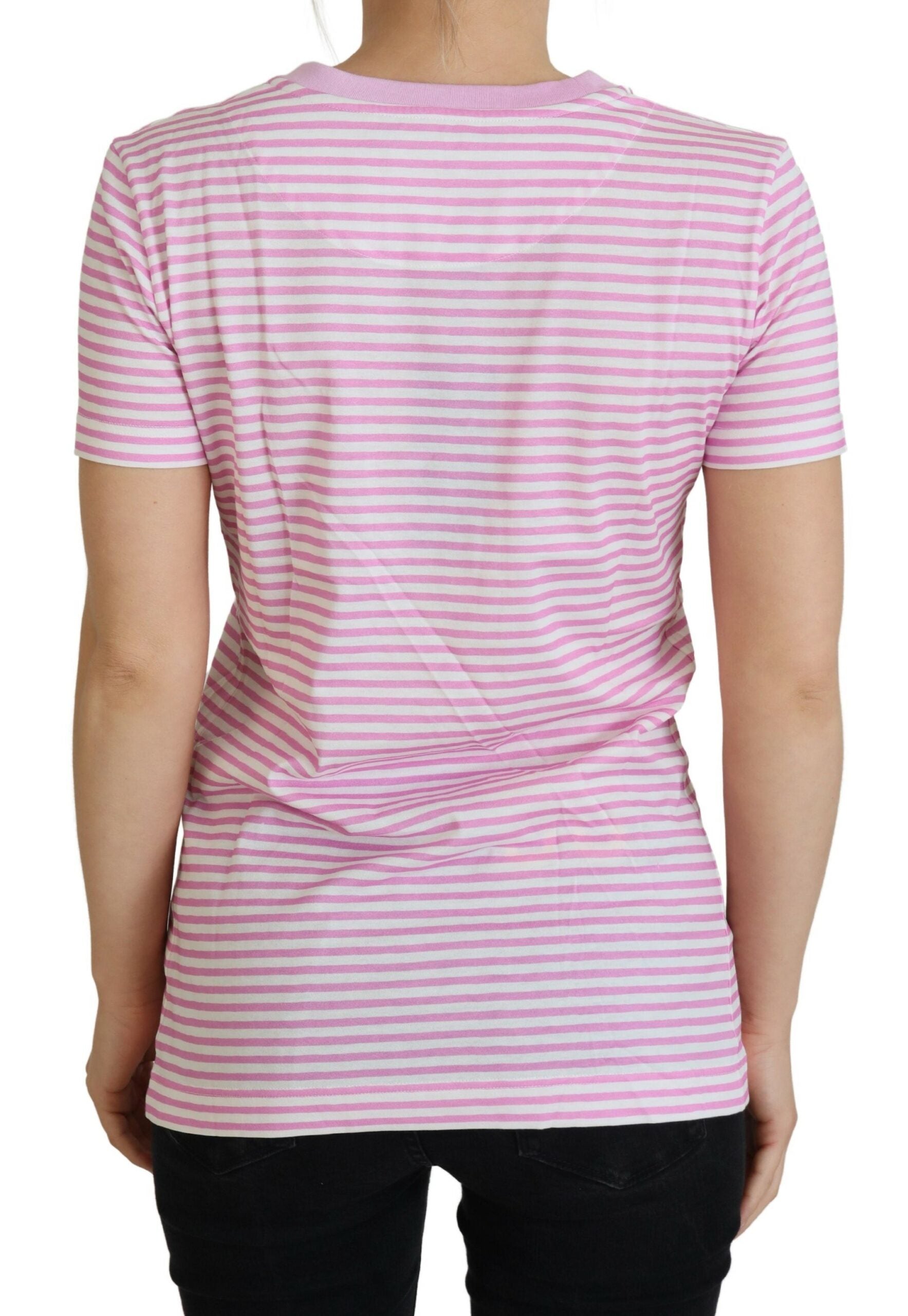 Dolce & Gabbana Exclusive Striped Love Affair Cotton Women's Tee6