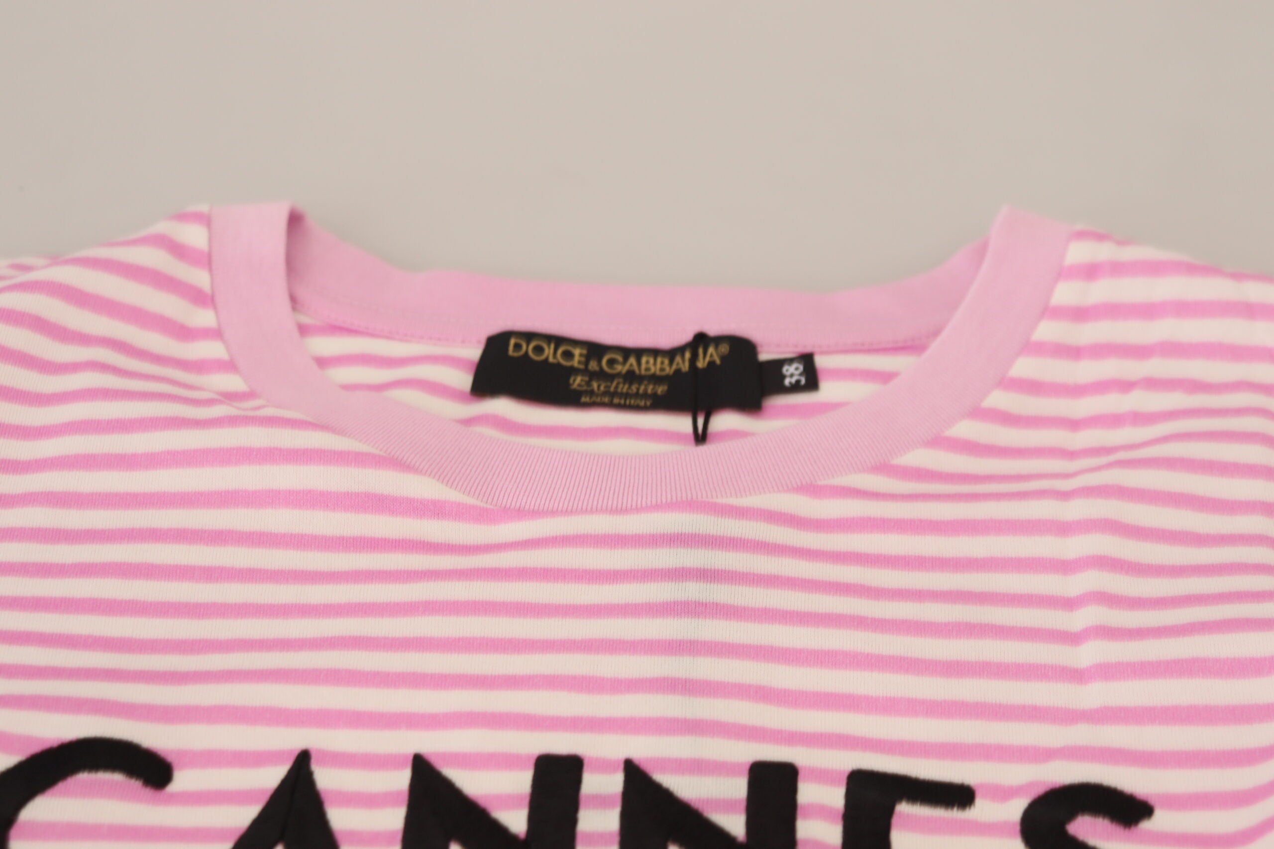 Dolce & Gabbana Exclusive Striped Love Affair Cotton Women's Tee